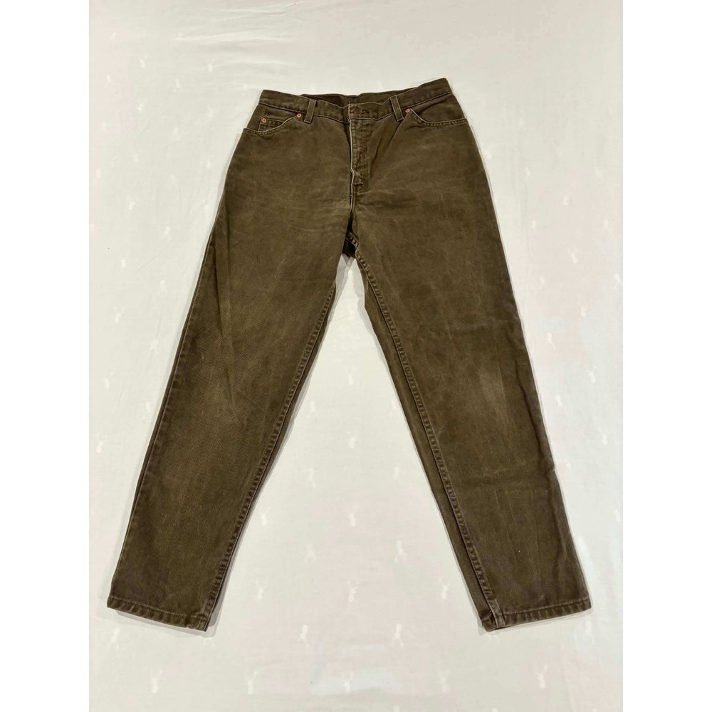 Levis 951 Relaxed Fit Tapered Leg Jeans Brown Olive‎ Green Vintage USA Made 16